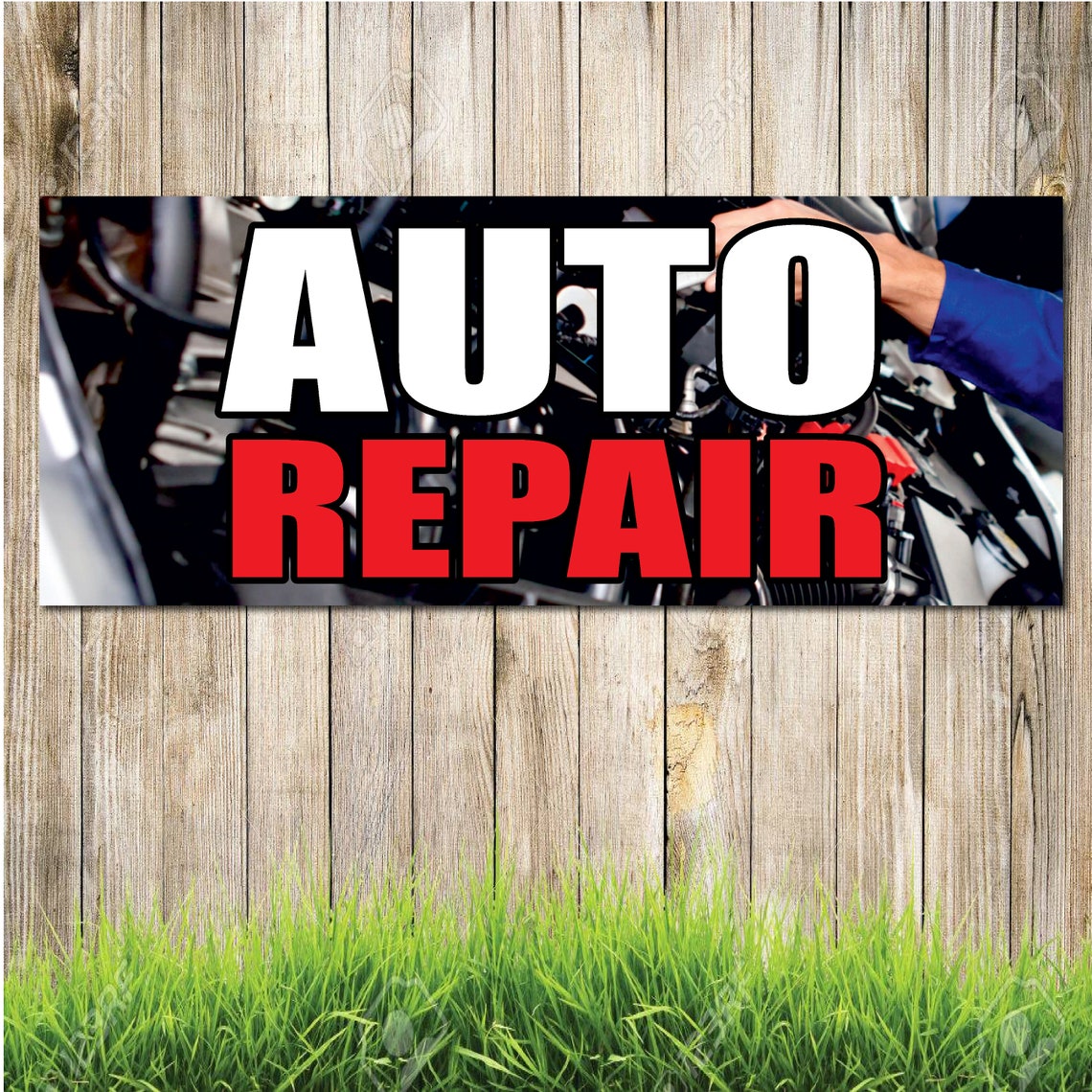 Auto Repair FULL COLOR Advertising Vinyl Banner Flag Sign Many Etsy