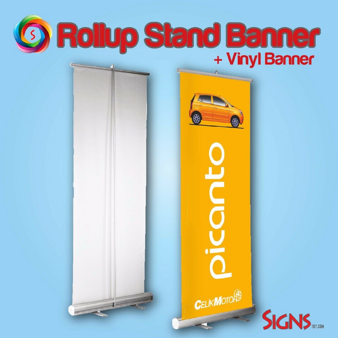 33 X 80 Retractable Pull up Banner Stand WITH Vinyl Banner Etsy