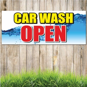 Car Wash Open FULL COLOR Advertising Vinyl Banner Flag Sign Many Sizes immagine 1