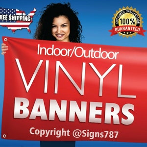 4' x 10' Custom Vinyl Banner Personalized Advertising Event Banner Print Image Logo Text 13oz Heavy Duty Vinyl Sign Metal Grommets