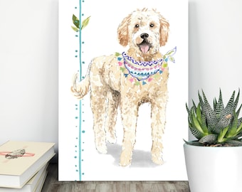 Golden Doodle – Digital Download | Dog Portrait | Doodle Portrait | Doodle Dog Printable | Instant Download | Golden Doodle Watercolor