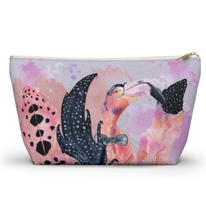 Pink Flamingo funny – Pouch | Boho Style Pouch | Pencil Case Flamingo Illustration | "Boho Flamingos" Collection | Designer Pouch