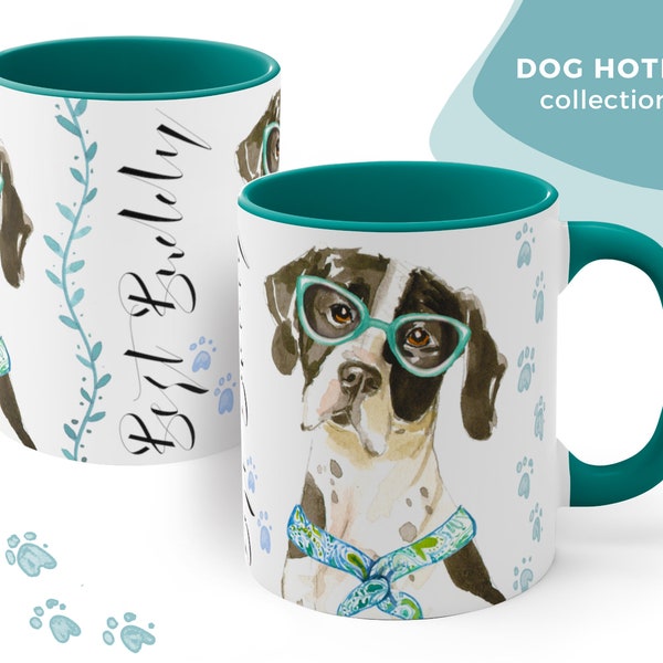 Pointer – Designer Mug | Two Accent Colors | Mug for Dog Lovers | DOG HOTEL Collection | Watercolor Dog Art | Mug English Pointer