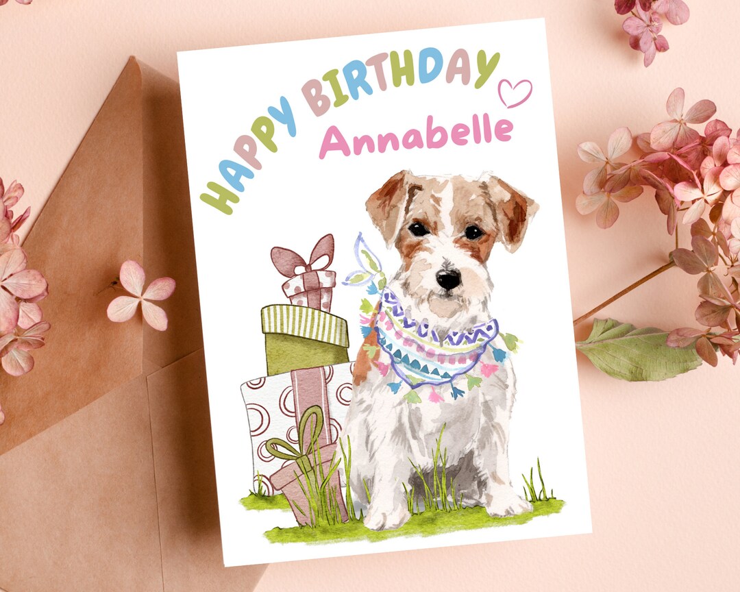 Printable Dog Birthday Card Jack Russell, Funny Birthday Card, Greeting