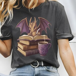 Book Lover Shirt, Gift for Reader, Fantasy Dragon Shirt, Book Lover Gift, Librarian Comfort Colors Tee, Reading T-Shirt, Literature tshirt