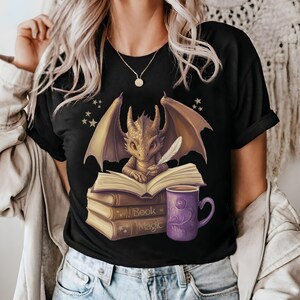 Book Lover Shirt, Gift for Reader, Fantasy Dragon Shirt, Book Lover Gift, Librarian Comfort Colors Tee, Reading T-Shirt, Literature tshirt