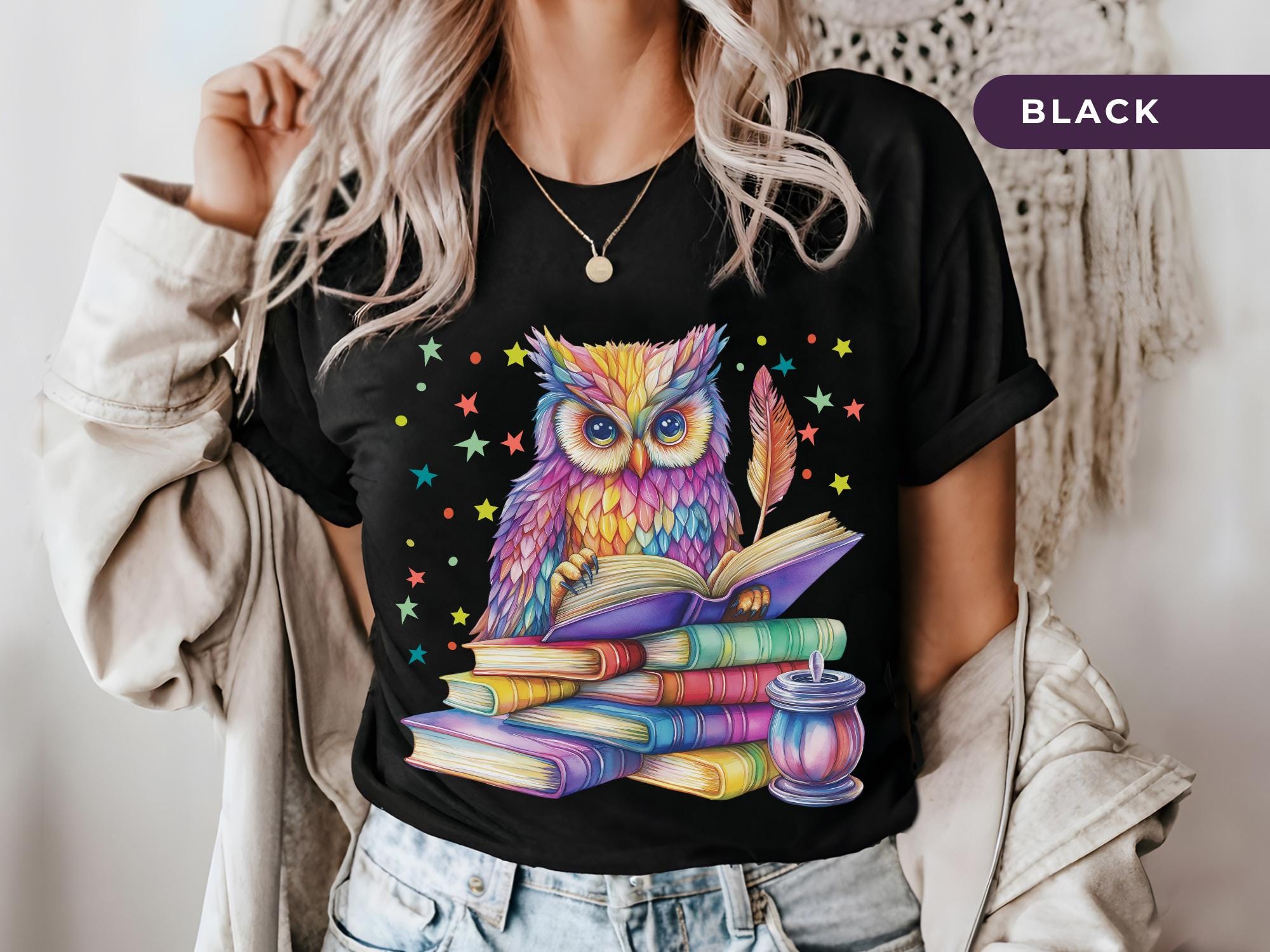 Book Lover Shirt, Gift for Reader, Vintage Owl Bird Shirt, Book Lover Gift, Librarian Comfort Colors