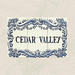 Traditional Blue Custom House Address Sign / Portuguese Tiles / Ref. 007