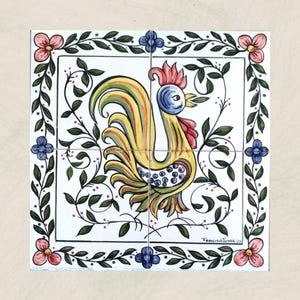 Piastrelle per paraschizzi da cucina tradizionali con gallo portoghese / Piastrelle portoghesi