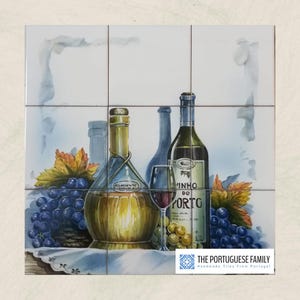 Port Wine Traditional Portuguese Kitchen Backsplash Tile Mural / Portuguese Tiles / Ref. 039