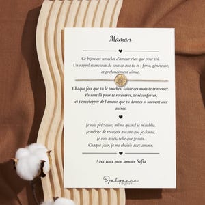 Bracelet avec carte inspirante | Cadeau maman, fête des mères, bijou affirmation positive, message de soutien, développement personnel