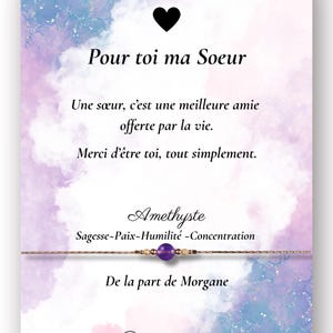 Personalisiertes Geschenk-Schwesterarmband – Naturstein-Schwesterschmuck – Anpassbare Kartennachricht – Handgefertigtes Armband und Geschenkverpackung