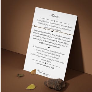Bracelet coeurs blancs affirmation positive + carte personnalisée | Cadeau fête des mères, développement personnel, bijou message inspirant