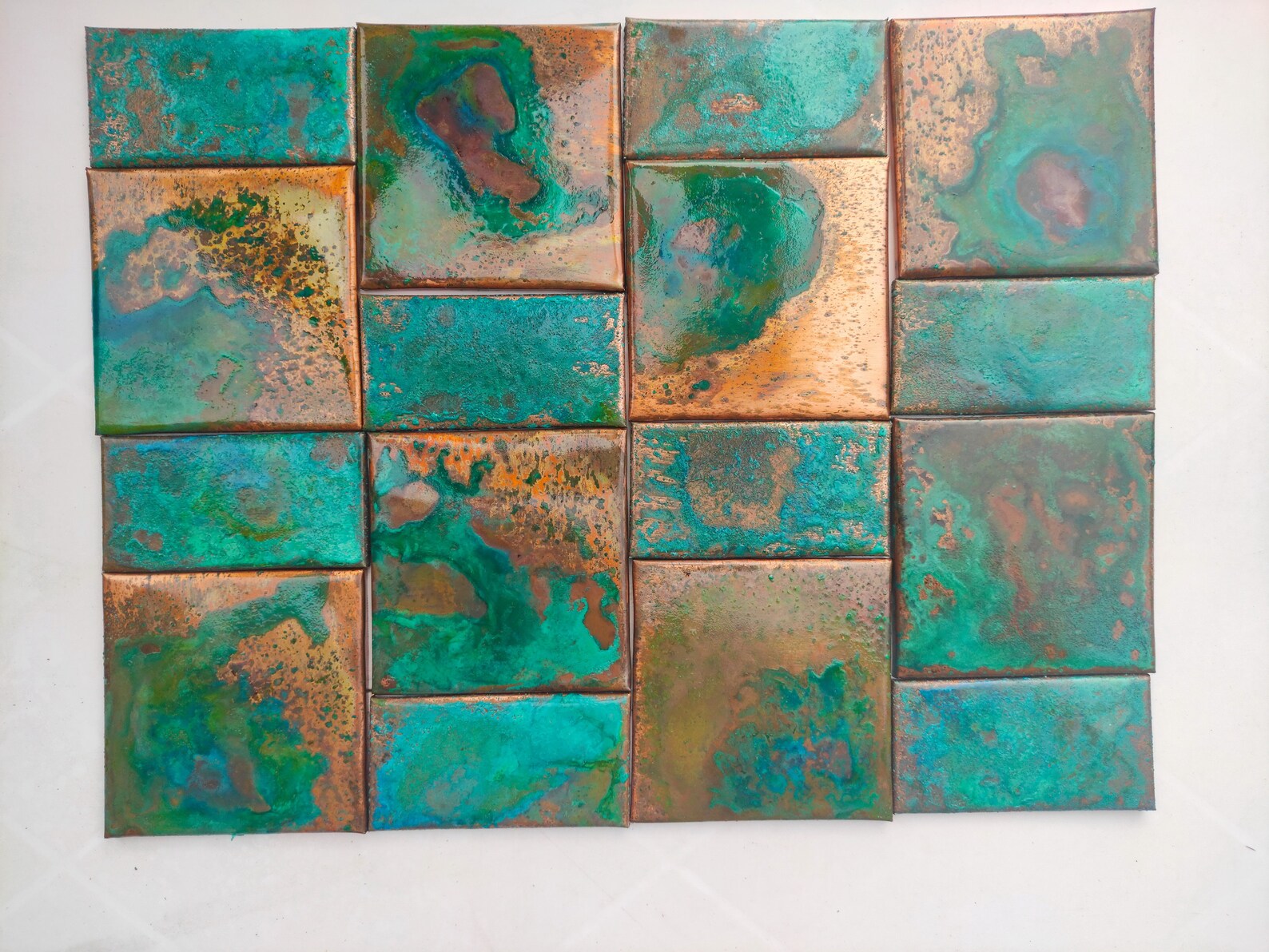 Copper Tiles Splashback Backsplash Handmade Art Tiles Craft Etsy UK