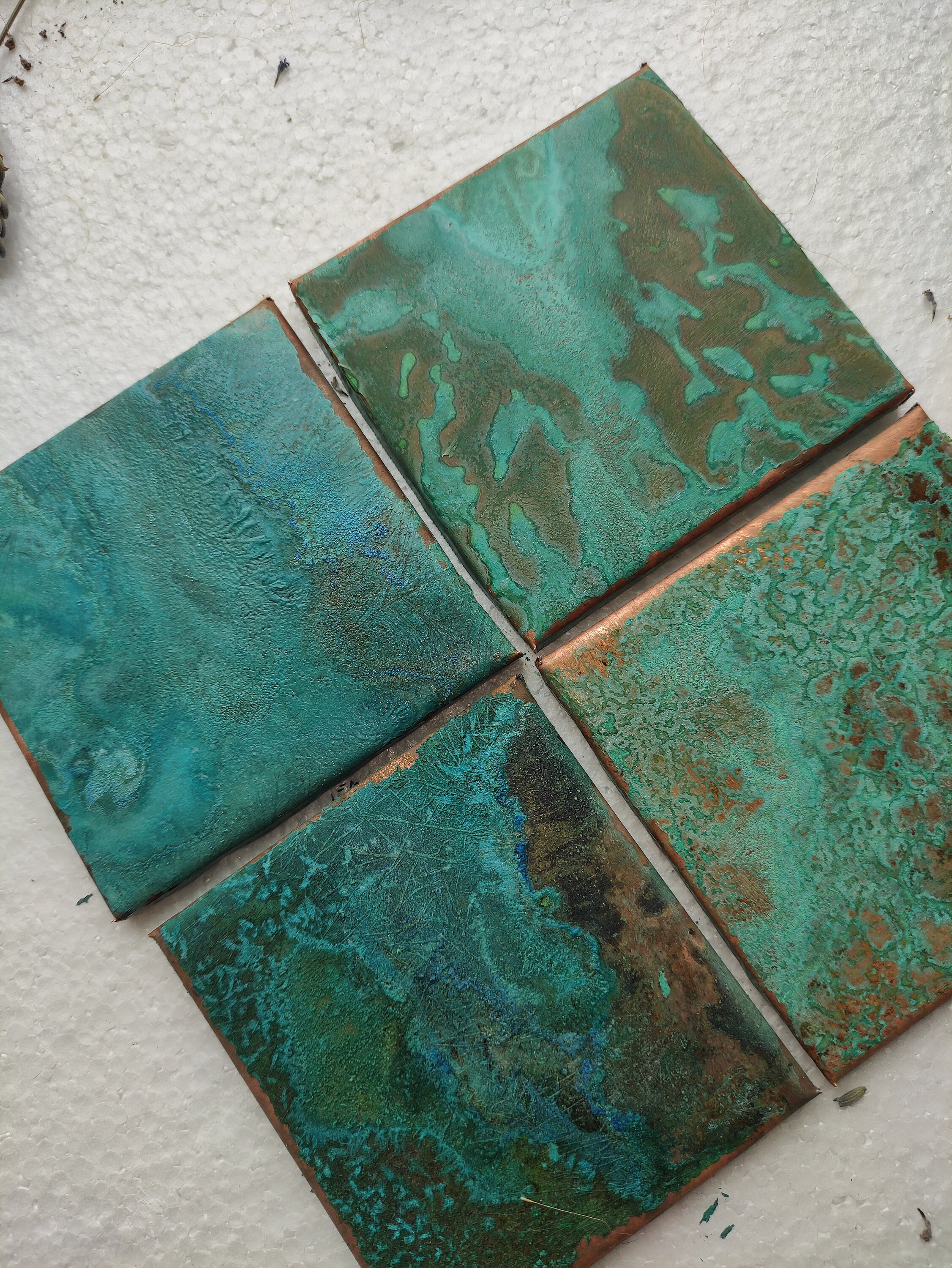 TILES Copper Patina Verdigris Splashback Backsplash Handmade Etsy UK
