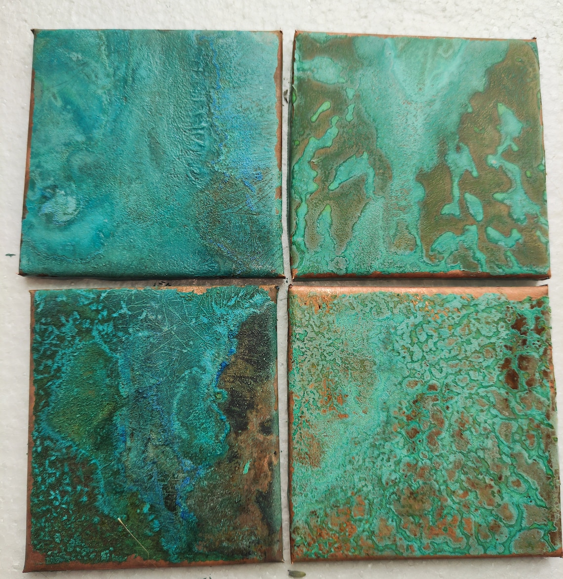 Patina Copper Tiles Splashback Backsplash Handmade Art Tiles Etsy UK