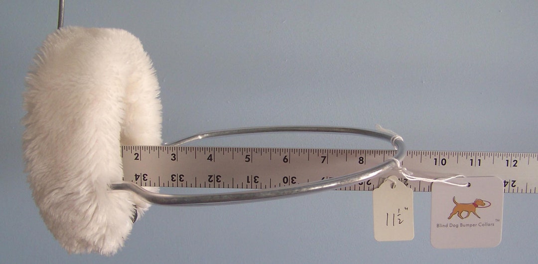 Blind Dog Bumper Collar 11 1/2 Neck White Fur With Etsy Australia