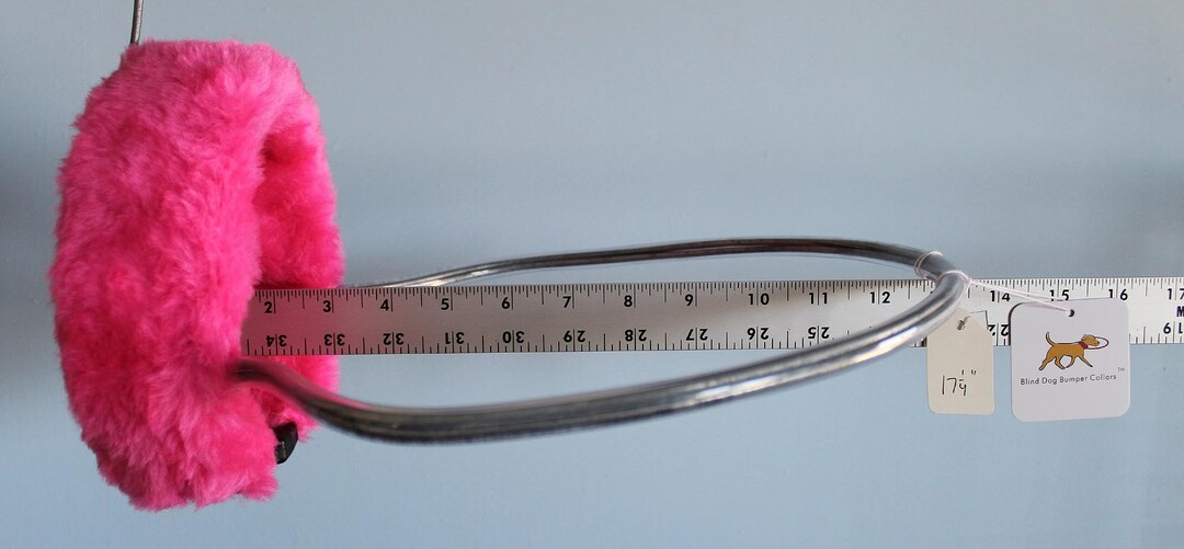 Blind Dog Bumper Collar 17 1/4 Neck, Hot Pink Fur With STANDARD Xheavy