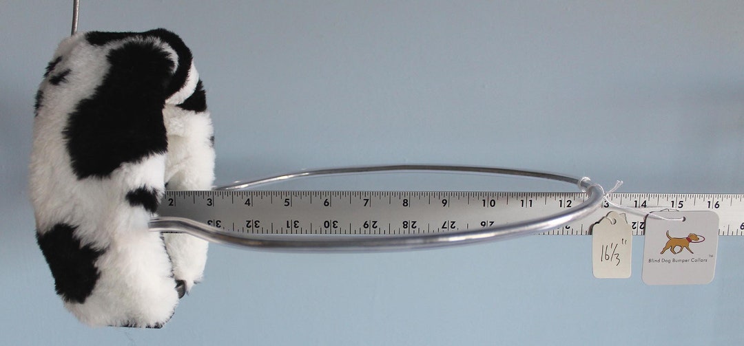 Blind Dog Bumper Collar 16 1/4 neck black white fur Etsy.de