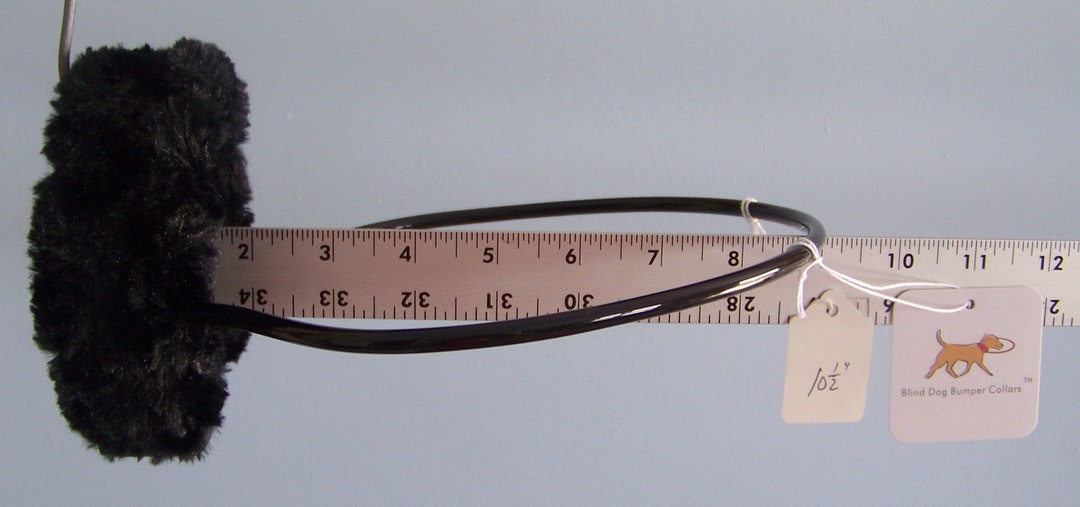 Blind Dog Bumper Collar 10 1/2 Neck Black Minky Fur Etsy