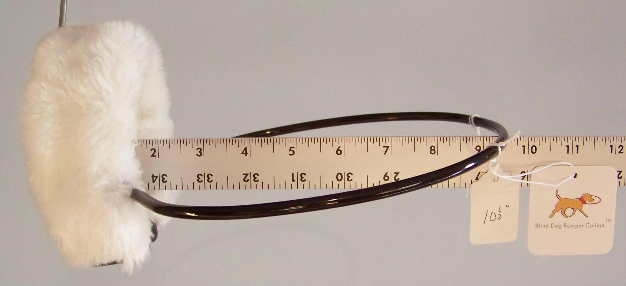 Blind Dog Bumper Collar 10 1/2 neck white fur with Etsy