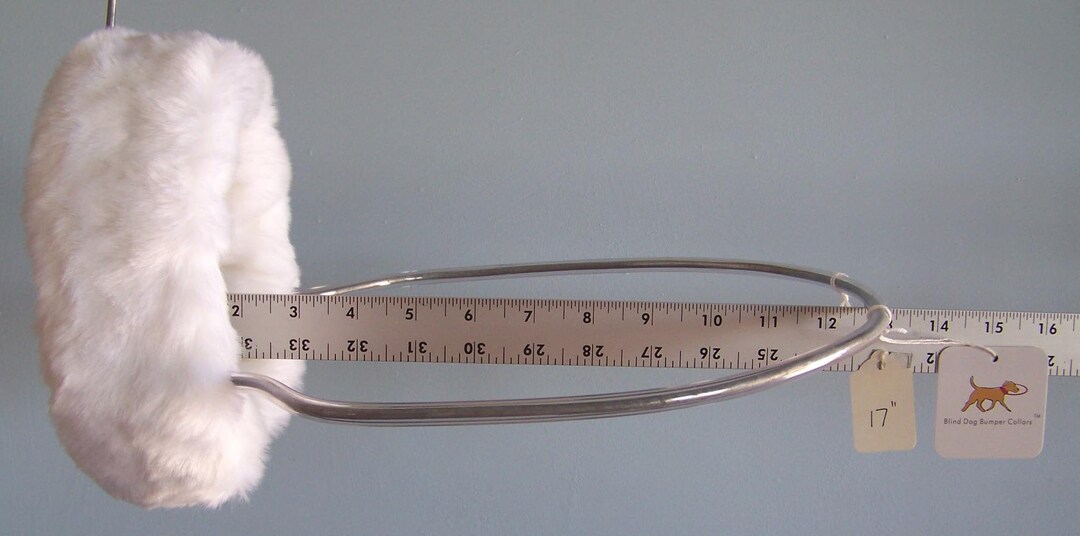 Blind Dog Bumper Collar 17 Neck White Fur With STANDARD Etsy