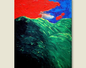 Red Cloud abstract landscape painting