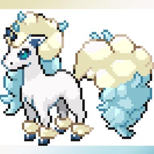 Shiny Galarian Ponyta Cross-Stitch Pattern