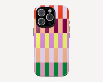Colorful Striped Fun Modern Case for iPhone 16 15 14 13 12 11 Pro Max Plus Samsung Galaxy S23 S22 S20 Ultra Plus + Google Pixel 8 7 6