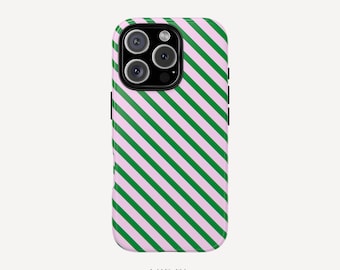 Green Pink Trendy Diagonal New Case for iPhone 16 15 14 13 12 11 Pro Max Plus X Samsung Galaxy S23 S22 S20 Ultra Plus + Google Pixel 8 7 6