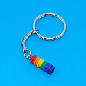 Express Yourself with a Vibrant Handmade LGBTQ Keyring made from Colourful LEGO® Parts.