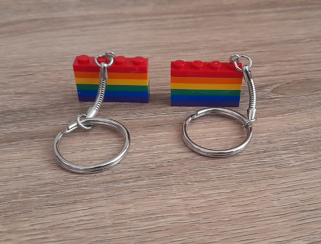 Show Your Pride With a Handmade LEGO Rainbow Block Keychain. - Etsy
