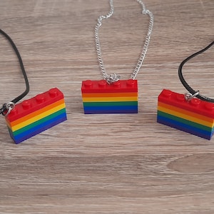 Unique Rainbow Block Necklace - Handcrafted with Genuine Lego Bricks and LGBTQ+ Pride in Mind