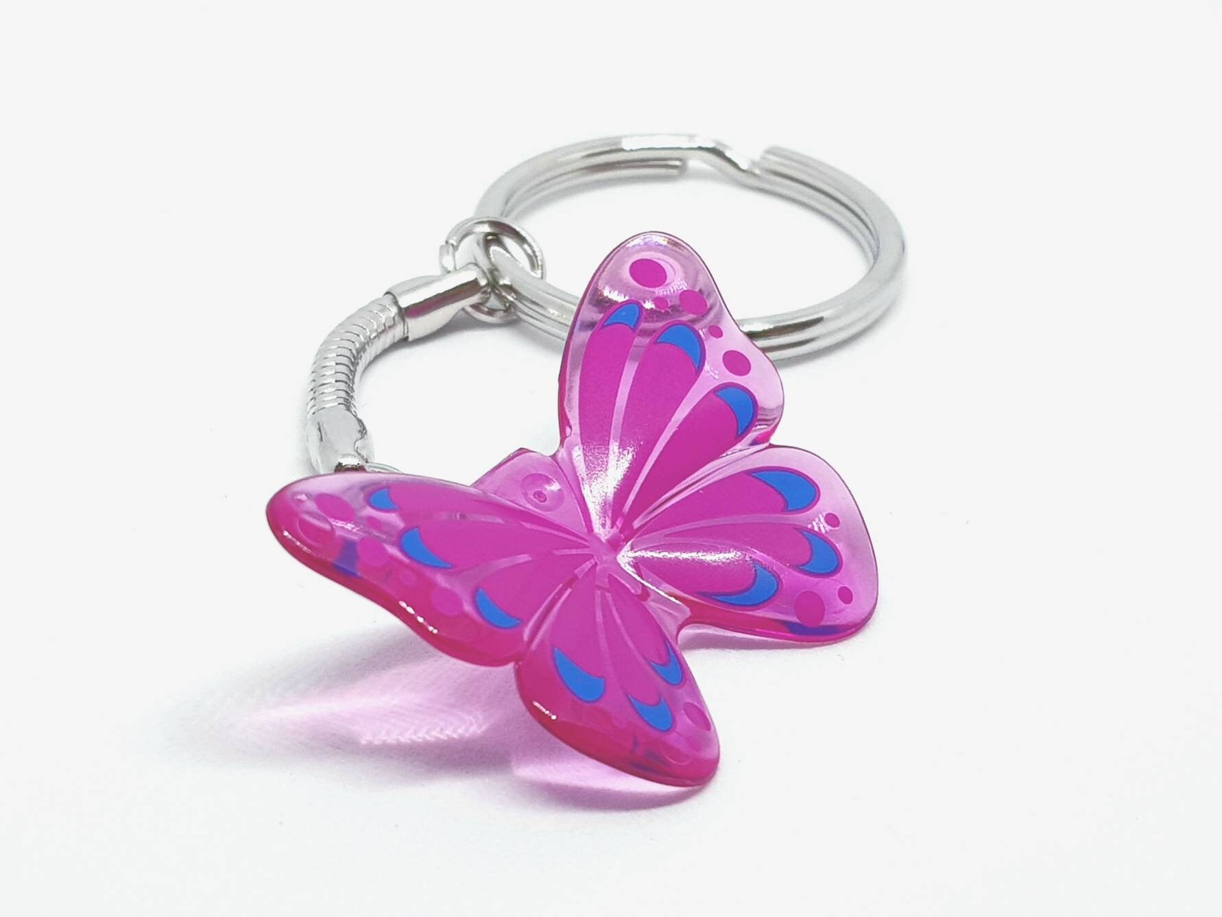 Butterfly Keyring / Butterfly Keychain / Pink and Blue Etsy UK