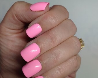 Short Bright Pink Press On Nails Set Of Short Square Etsy Denmark Short Bright Pink Press On Nails Set Of Short Square Etsy Denmark
