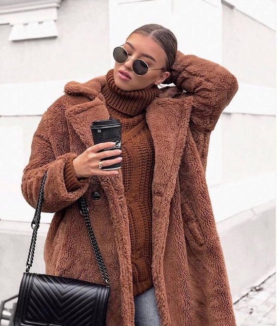 Faux fur clearance coat teddy bear