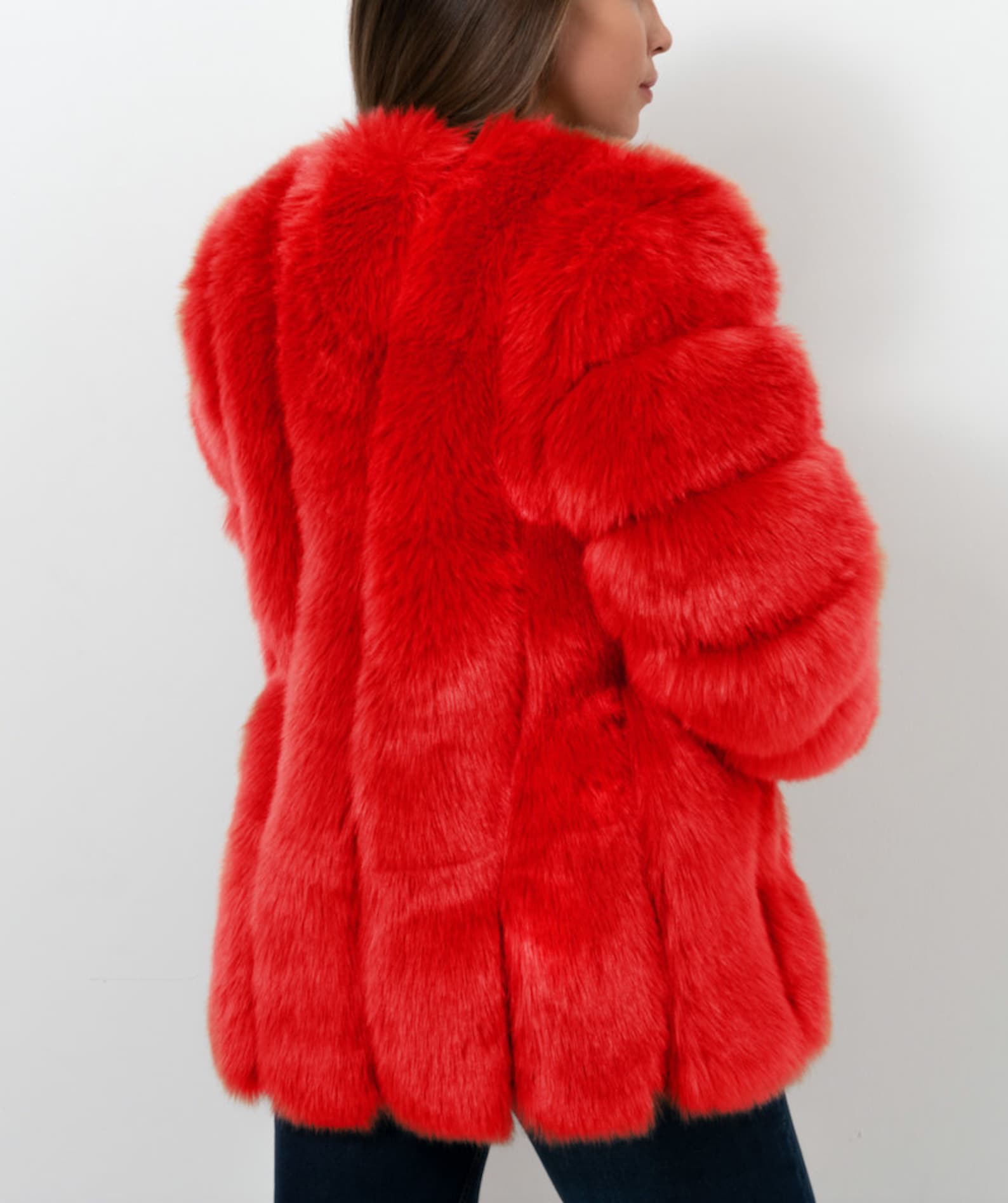 MOSCOW Red Faux Fur Coat Womens Fur Coat Red Fur Coat Etsy