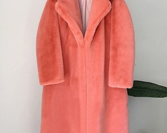 burnt orange fuzzy jacket