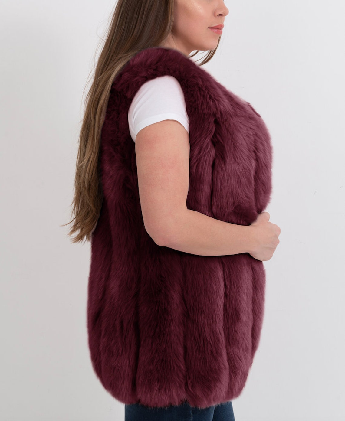 AMSTERDAM Red Faux Fur Vest Womens Fur Vest Red Fur Vest - Etsy