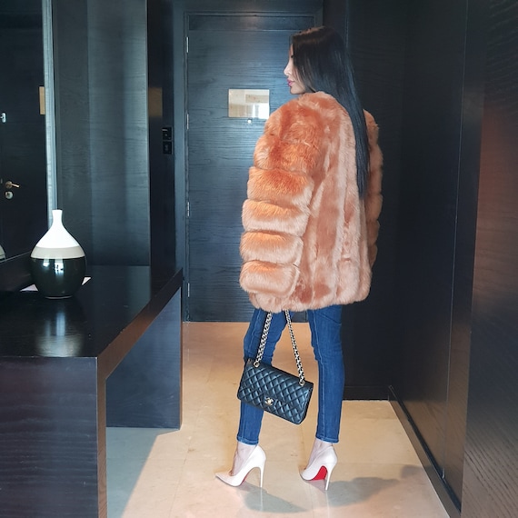 MOSCOW Brow Faux Fur Coat Womens Fur 