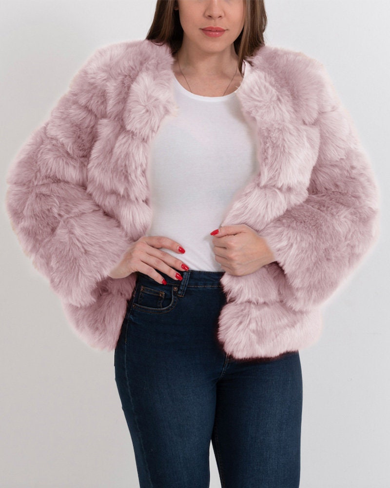 furry pink coat