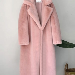 ZURICH pink faux fur teddy coat, womens fur coat, pink fur coat, FUREVER Faux Fur