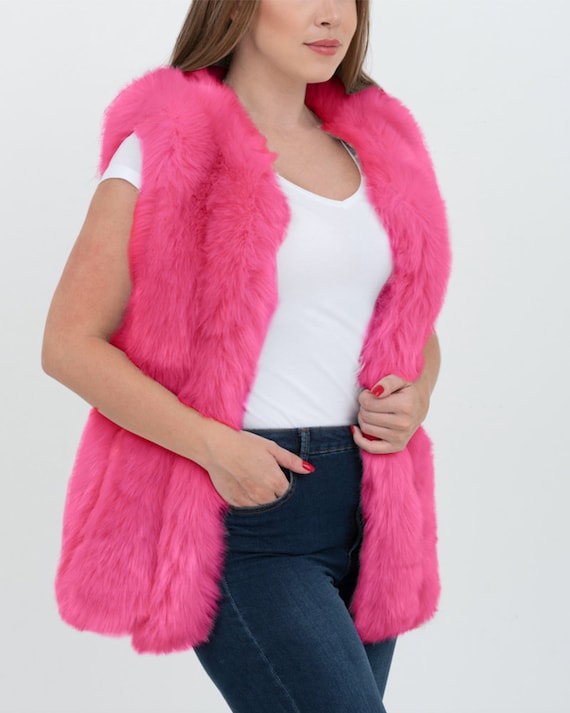 Faux fur pink vest Clearance