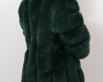 green fuzzy coat