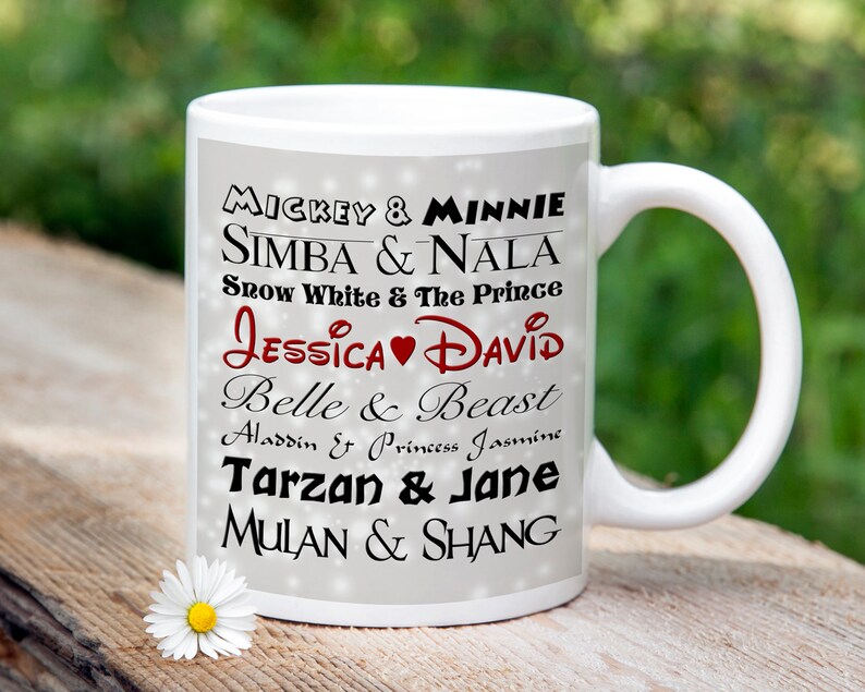 Personalised Disney Couples Mugs. Disney gifts. Disney Mugs. Etsy