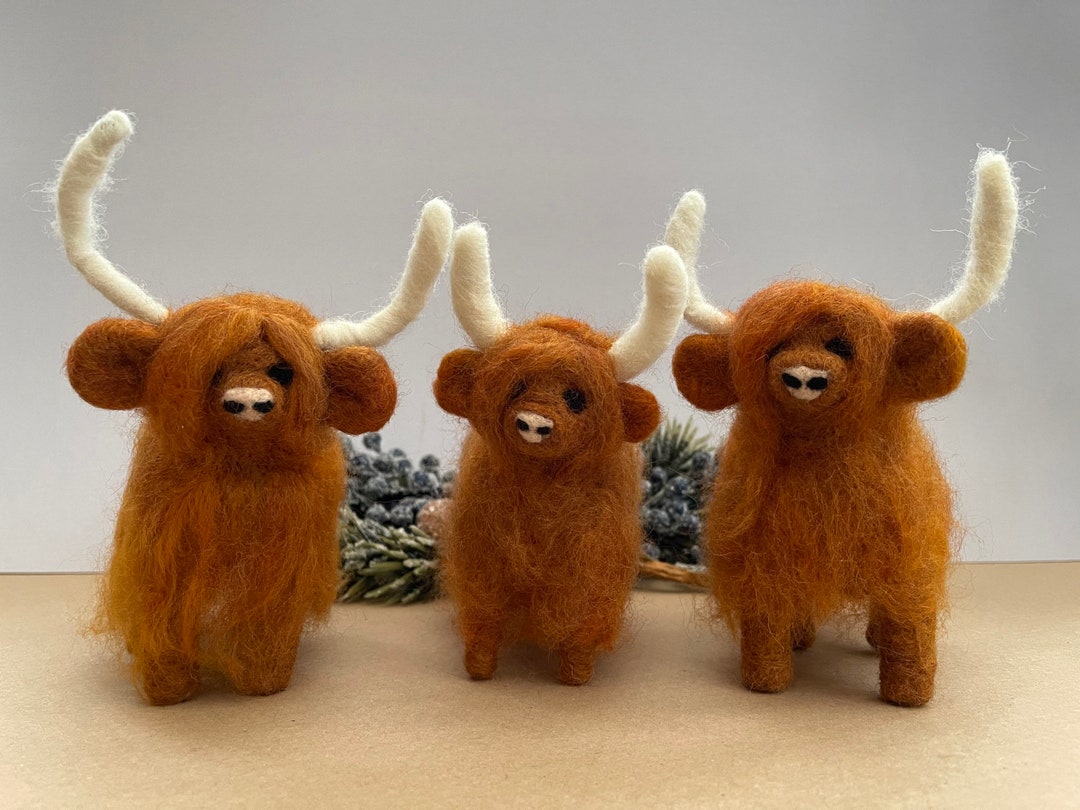 Needle Felted Highland Cow Etsy