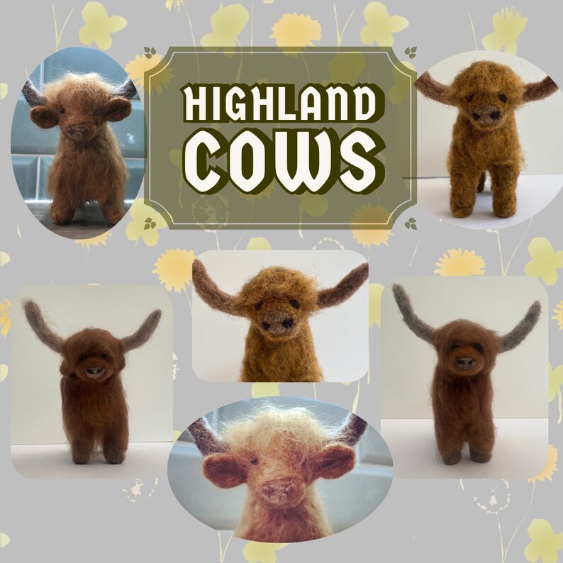 Needle Felted Highland Cow Etsy UK