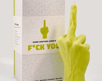 F*ck You Candle - Green | Middle Finger Candle | Real Hand Size | Home Decor Gift | Funny Candle | Birthday gift | Christmas gift