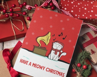 The Never-Ending  "Meowy Christmas"  Glitter Bomb Card  - Greeting Card  | Funny | Humor | Gag Gift | Prank Christmas Card