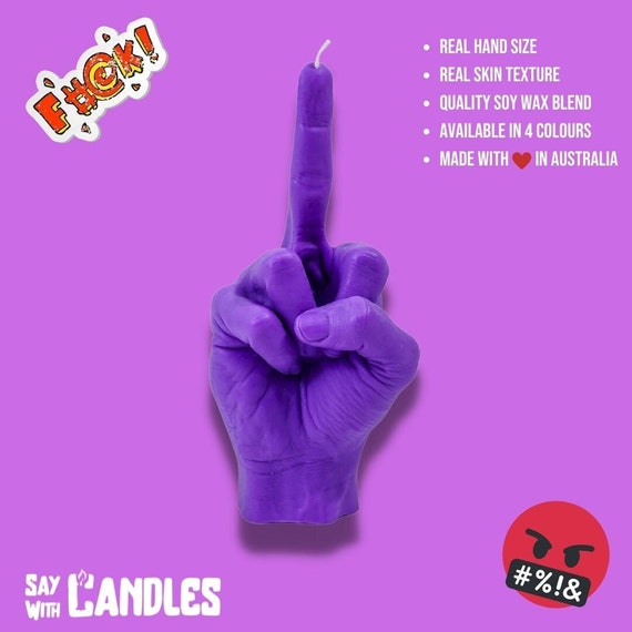 Fck You Candle Purple Middle Finger Candle Real Hand Size Home Decor Gift  Funny Candle Birthday Gift Christmas Gift 